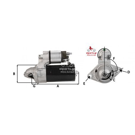 EXCHANGE STARTER 1.7KW 12V